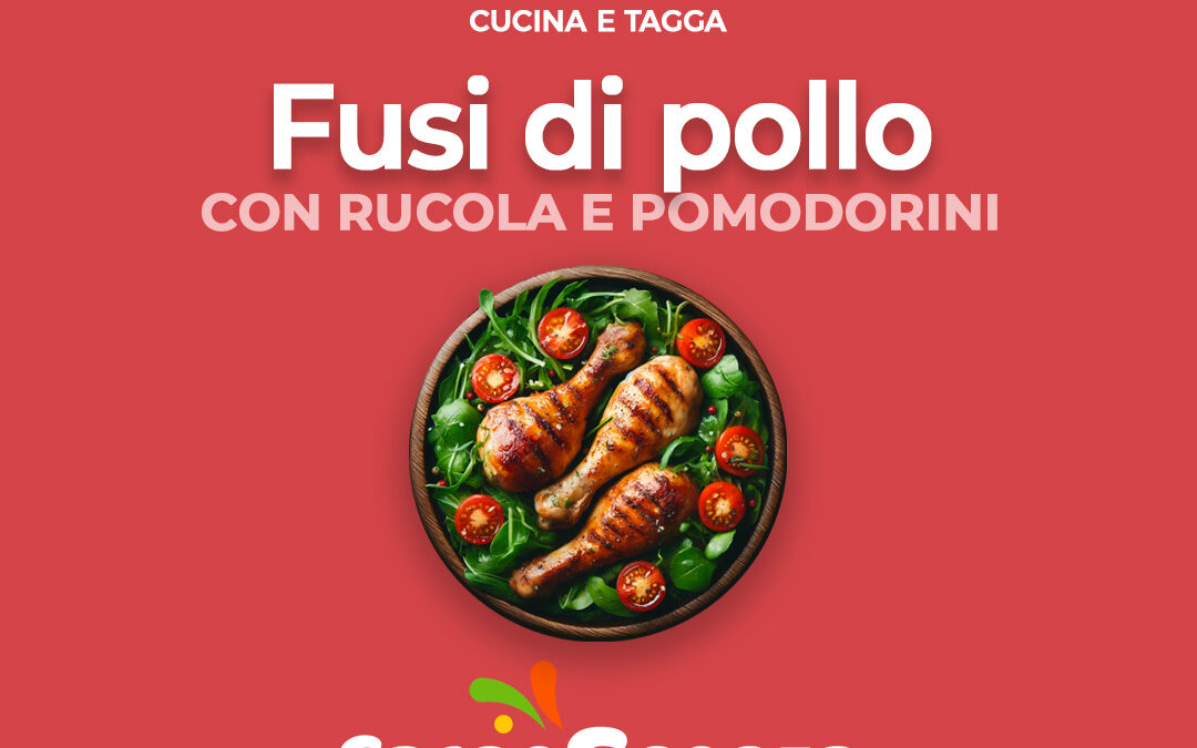 Fusi di pollo con rucola e pomodori